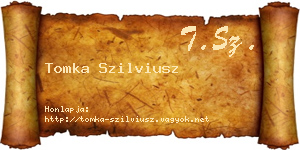Tomka Szilviusz névjegykártya